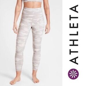 Athleta Elation 7/8 Tight XXS - Neutral Taupe Grey Camo Leggings High Rise Yoga